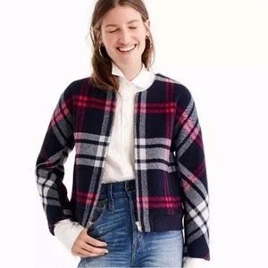 J. Crew wool plaid bomber jacket